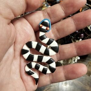 Beetlejuice Inspired Clay Earrings